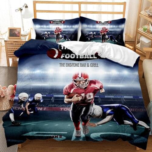 Rugby American Football Super Bowl Bedding Set King Size Sport Game Stars Duvet Cover Double Bed Quilts Boys Gift Bed Linens