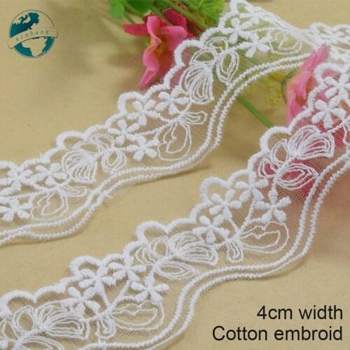4cm wide polyester embroidery lace sewing ribbon guipure trim wedding decoration DIY dolls colthes Accessories lace edge#4032