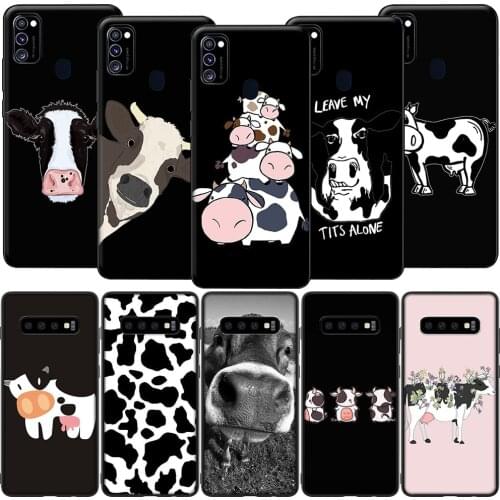 GX20 Animal Cute Cow Silicone Soft Case for Samsung S6 S7 Edge S8 S9 S10 S10E S20 Fe S21 S21s S30 Ultra Plus Lite