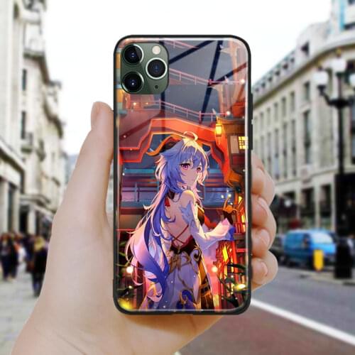 Ganyu Genshin Impact fanart Soft Silicone Glass Phone Case Cover Shell For iPhone SE 6 6s 7 8 Plus X XR XS 11 12 Mini Pro Max