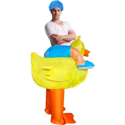 Inflatable Costume Halloween Cute Funny Duck Riding Performance Costumes for Adult Men Women Spoof Clothing