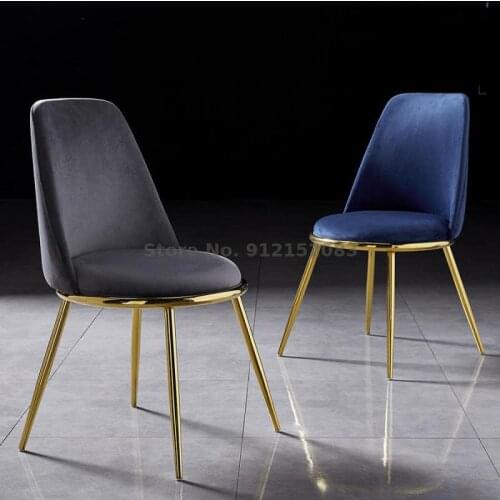 Nordic light luxury dining chair home modern minimalist hotel restaurant stool backrest iron art ins net red desk makeup chair