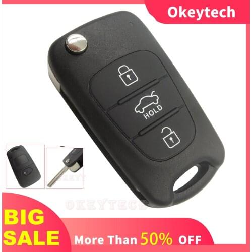 OkeyTech Folding Flip Car Key Shell For Kia Rio 3 Picanto Ceed Cerato Sportage K2 K3 K5 Soul Case Cover Fob For Hyundai I30 IX35