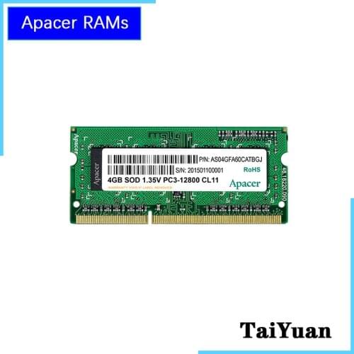 Apacer AMD Intel RAM DDR3 4GB 8GB 1600 MHz Memoria Laptop Memory 240pin 1.5V New RAMs pour ordinateur portable