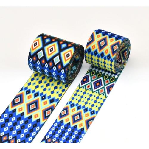 1.5" 2"Striped Webbing Geometric Pattern Webbing Bag Strap Webbing Lanyard Webbing for Sewing Belt Backpack Handbag Dog Leash