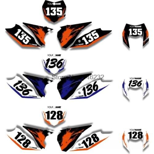 Custom Number Plate Backgrounds Graphics Sticker & Decals Fit For KTM 125/200/250/300/450/500 EXC XCW XCF-W 2014 2015 2016
