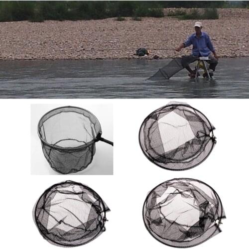 Stainless Steel Frame Fishing Folding Brail Head Round Mesh Accessories New