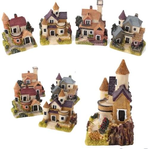 Christmas Fairy Garden Micro Landscape House Miniature Home Decoration Resin Mini Craft Figurine Plant Pot Garden Ornament