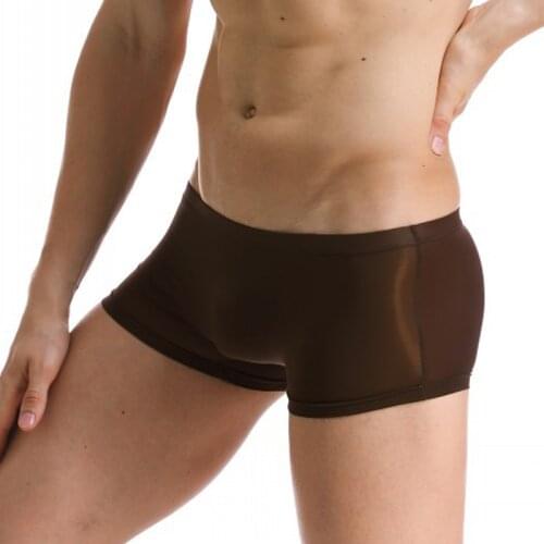 Sexy Men Boxer Underwear mens Comfortable ice silk smooth boxers gay underwear breathable soild color