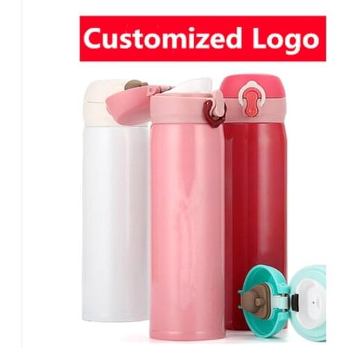 Thermos Cup Customized Logo with Free 500ml Stainless Steel Gifts Lettering Advertising Cup Printing