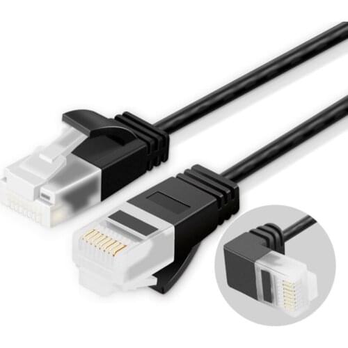 Ultra Slim Cat6 Ethernet Cable RJ45 Right Angle UTP Network Cable Patch Cord 90 Degree Cat6a Lan Cables for Laptop Router TV BOX