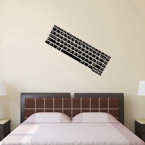 Bedroom Vinyl Stickers Self-adhesive Wall Decals Keyboard Artwork Computer Room Decor Living Room Removable Mural G25
