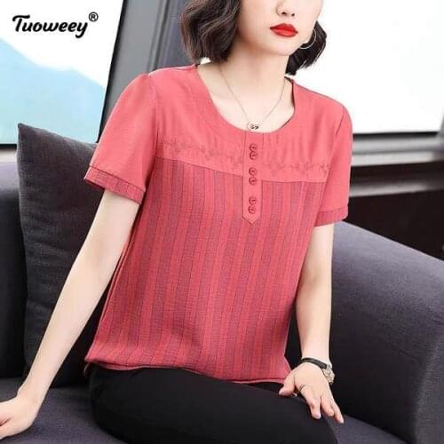 Short Sleeve Womens Fashion 2021 Plus Size Loose Woman Tshirts O-Neck Cotton White Tee Top Office Ladies Femme T-shirts