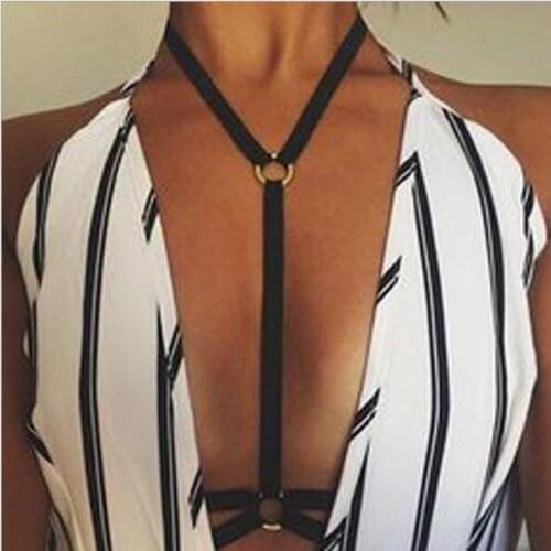 Body Harness Bandage Girl Elastic Bra Straps Cross Bra Crop Top Hollow Out Unlined Bandage Bra Underwear P396