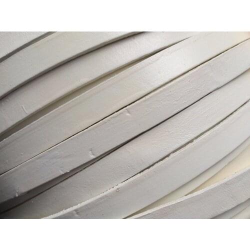 10mm Flat leather cord Genuine 10x2mm milky leather cord