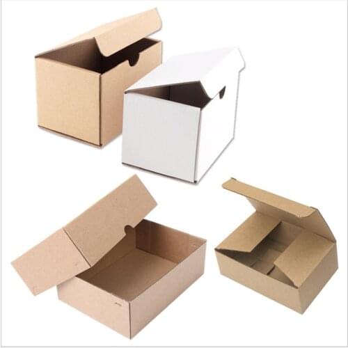 10pcs Thicken Shipping Packaging Box White Brown Corrugated Box Electronic Accessories Fragile Items Jewelry Packing Paper Box