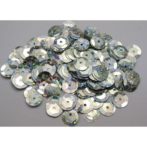 2000pcs Silver Laser Hologram 10mm round Wedding craft loose sequins Paillettes sewing clothes jewelry accessories decorative