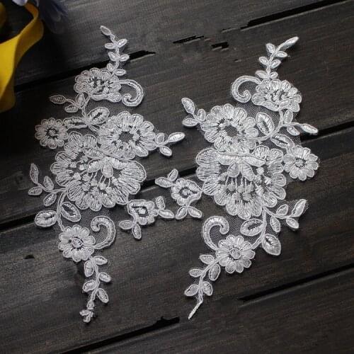 22.5*11cm Gorgeous Embroidered craft Lace Ribbon DIY Fabric Lace Trim Applique Mirror Sewing Material for wedding decoration