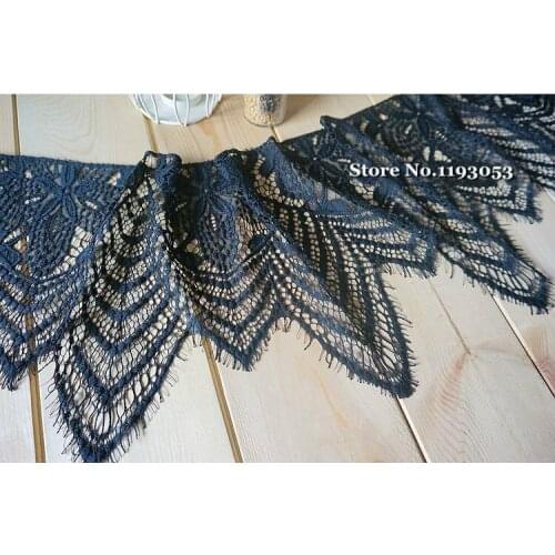 3M/Lot White Black 16CM Wide Exquisite Unilateral Eyelash Lace Trim DIY Lace Fabric Dress Curtain Clothes Decorated