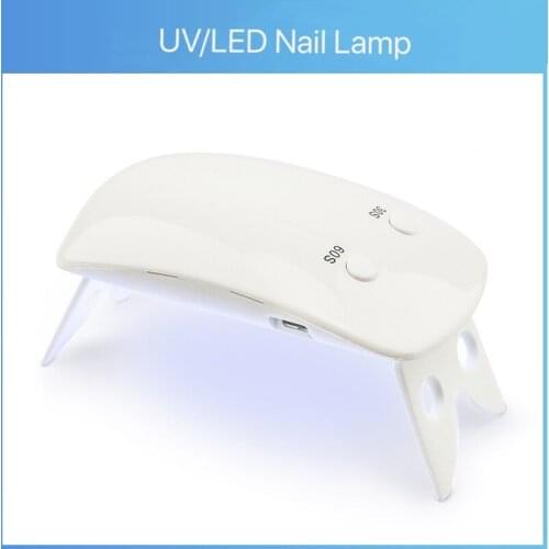 6W Mini UV LED Nail Lamp, Portable Gel Light Mouse Shape Pocket Size Nail Dryer with USB Cable for all Gel Polish(White)