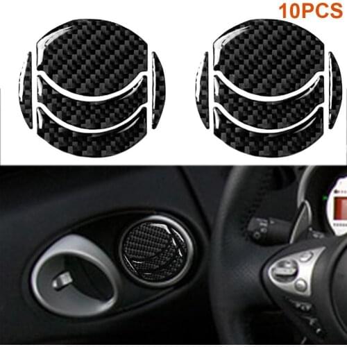 80% HOT SALES！！！10Pcs Carbon Fiber Car Air Vent Stickers Interior Auto Decor Decals for Nissan