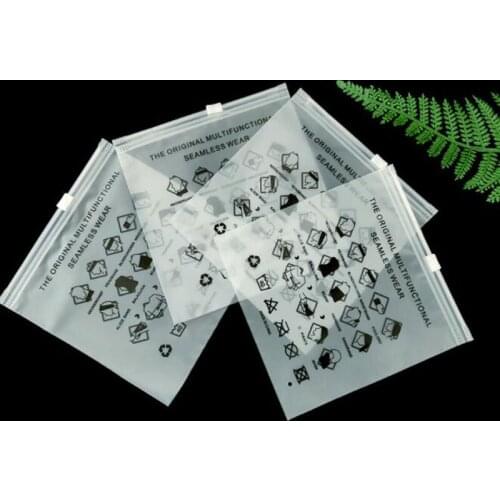 100pcs Bandana Scarf Plastic Frosted Bag Women Men Headband Headwear Packaging Bag Head Wrap Zipper Bag