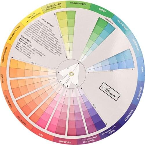 Tattoo Color Wheel Color Wheel Color Learning Rotation Wheel Color Board Chart Nail Pigment Mixing Guide Tattoo Accessories
