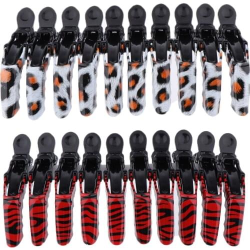 Crocodile Hairdressing Sectioning Clamp Hair Styling Hair Clips, Pack of 10