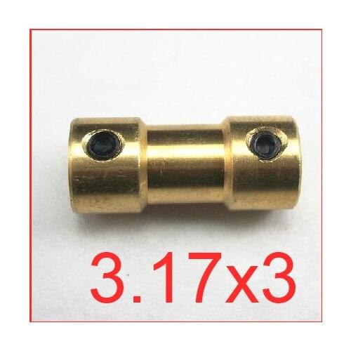 30pcs/lot 3.17x3mm CNC Motor Jaw Copper Shaft Coupling 3.17mm to 3mm brass Coupler, model ship model airplane Motor connector