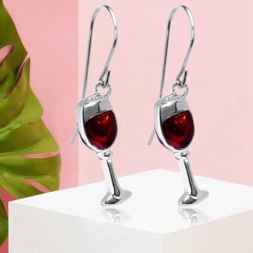 Fashion Personality Red Wine Goblets Stud Earrings for Women Creative Lovely Beer Wine Cup Earrings Party Girl Jewelry Gift