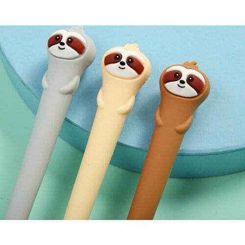 40PCS Creative Stationery Soft Bradypod Decompression Pen Cartoon Tree Climbing Monkey Memory Foam Decompression Gel Pen