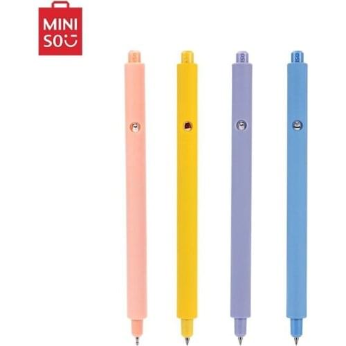 NEW MINISO Press Gel Pen 0.5mm Large Capacity Quick Dry Gel PenStudent School Supplies 3/6PCS Black Signing Pen