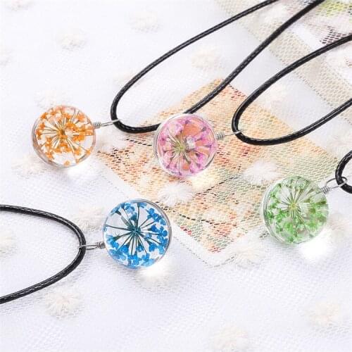 Fashion New Dried Flower Necklace Short Clavicle Chain Pendant Korean Hipster Artistic Female Series