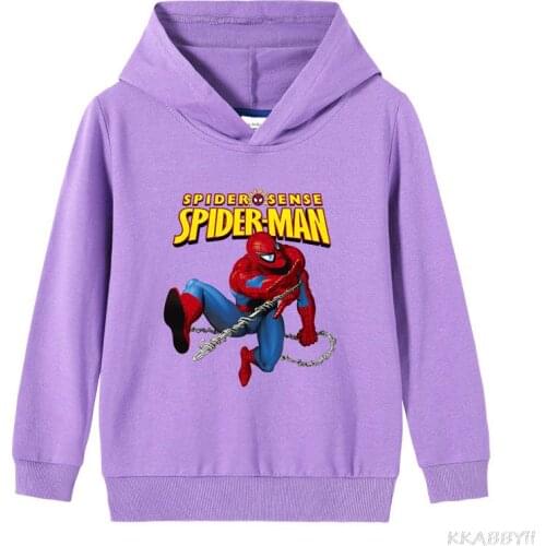 Disney Spider Man Clothing Baby Teenage Sweatshirt Hoodies Boys Girls Kids Printed Clothes Long Sleeved Tops