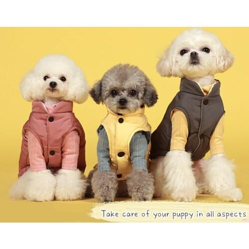 Autumn And Winter Pet Dog Printing Simple Easy Wear Take Off Vest Contrast Dog Clothes For Small And Medium-sized Dogs Clothes