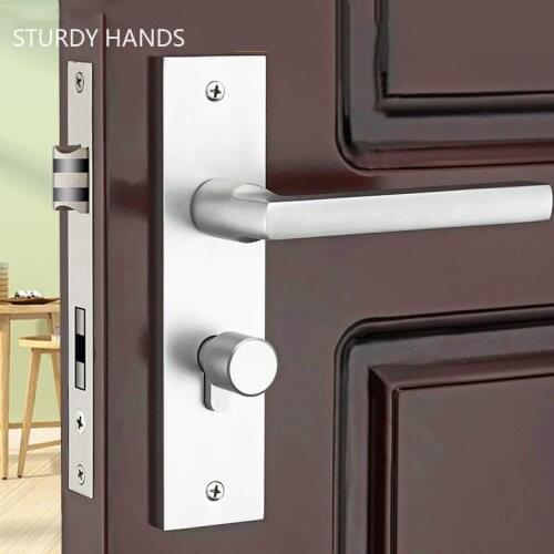 Durable Door Handle Lock Cylinder Front Back Lever Latch Lock Home Security Door lock with Keys toilet bedroom door Accessory