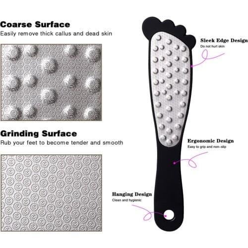 Professional Double Side Foot File Rasp Heel Grater Hard Dead Skin Callus Remover Pedicure File Foot Grater for Wet/Dry Feet