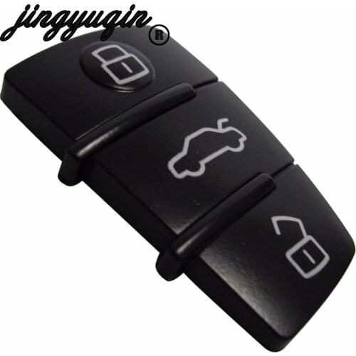 Jingyuqin For Audi A3 A4 A5 A6 A8 Q5 Q7 TT S LINE RS Rubber Pad Remote Key Keyless Fob 3 Button Switchblade Flip Replacement