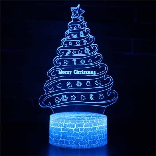 Christmas Tree 3D Night Light For Children Kids Illusion Night Light 3D Lamp Touch Control Lamp For Christmas Decoration