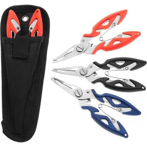 Fishing Plier+Oxford bag Scissor Braid Line Lure Cutter Hook Remover Tackle Tool Cutting Fish Use Tongs Scissors Fishing Pliers