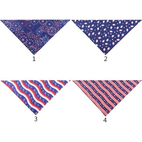 American Flag Dog Scarfs Independence Day Cats Puppy Bibs Dog Bandanas Grooming Accessories for Small Medium Large Dogs