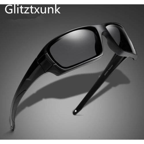 Glitztxunk New Polarized Sunglasses Mens Brand Fashion Square Sports Sun Glasses For Men Travel Fishing Goggles UV400 Oculos