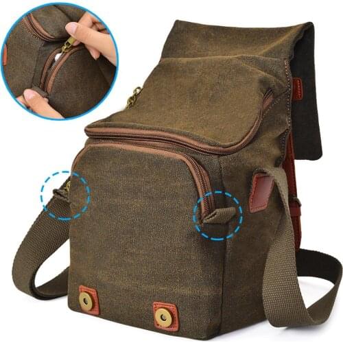 DSLR SLR Camera Bag Single Waterproof Shoulder Bags Canvas Bag Camera Messenger Bag Travel Protective Case For Canon Sony Nikon