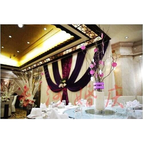 3m*6m wedding supplies wedding stage curtain Luxurious Wedding Backdrop Mariage decoration stage background