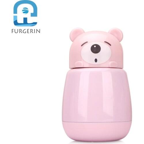 FURGERIN Bear Thermos Vacuum Flask Stainless Steel Water Bottle Cute Thermo Cup Kids thermos bottle coffee travel mug 260ml