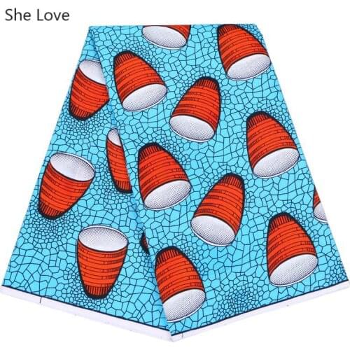 Chzimade 1Yard Polyester African Wax Fabric Ankara Drum Printed Patchwork Fabric For Women Wedding Dress Making Accessories