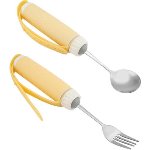 Convenient Removable Flexible Rotating Utensil Eating Spoon Fork Set for the Elderly Disability Arthritis Parkinson Adults Kids