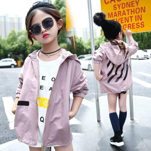 2018 New Spring Autumn Girls Windbreaker Coat Baby Kids Casual Hooded Outwear Toddler Children Pink Yellow Jacket Coats