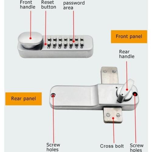 Waterproof Mechanical Digital Door Lock Push Button Keypad Keyless Code Combination Lock Set Intelligent Electronic Lock