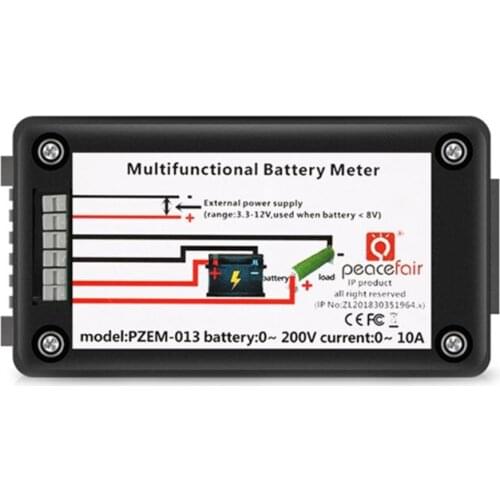 DC 0-200V 0-300A Battery Tester Voltmeter Ampmeter Power Impedance Capacity Energy Time Meter 50A/100A/200A/300A Multimeter